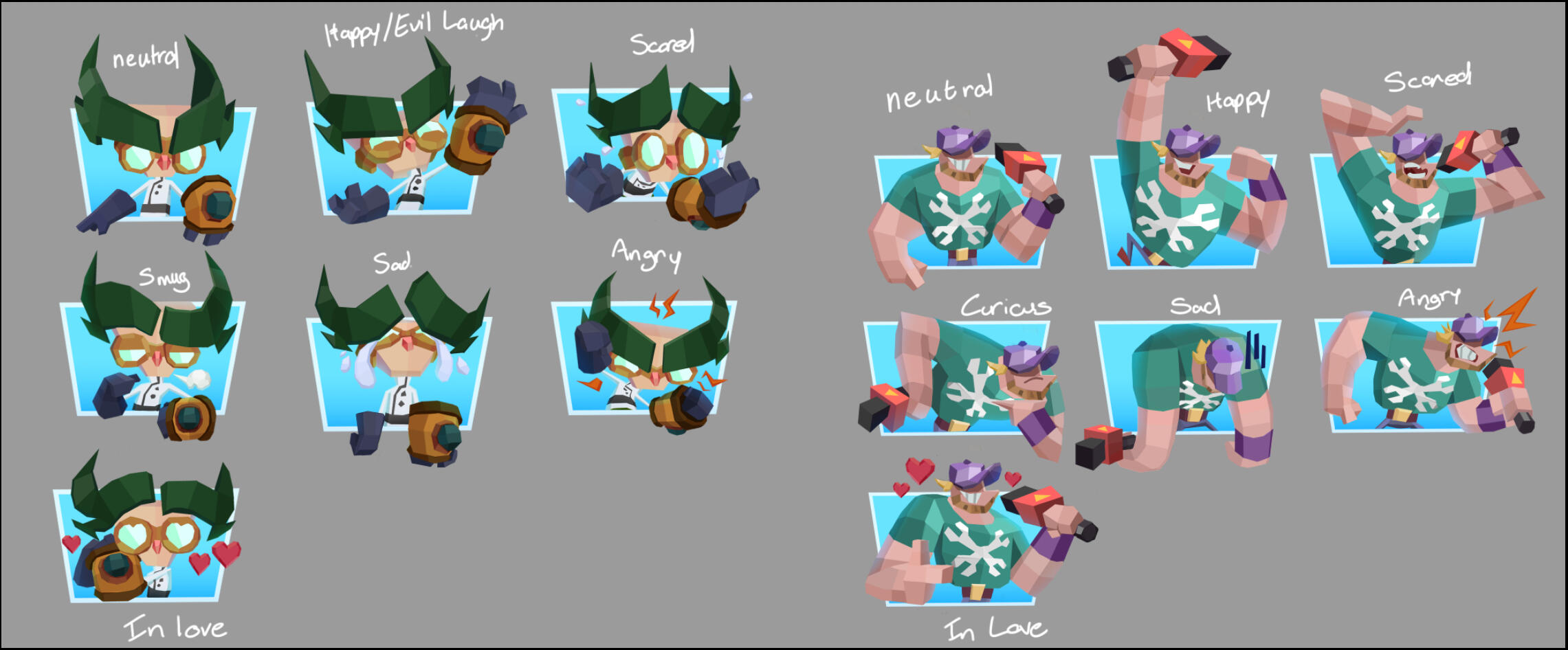 Gameloft : Villian and Hero Exrpressions