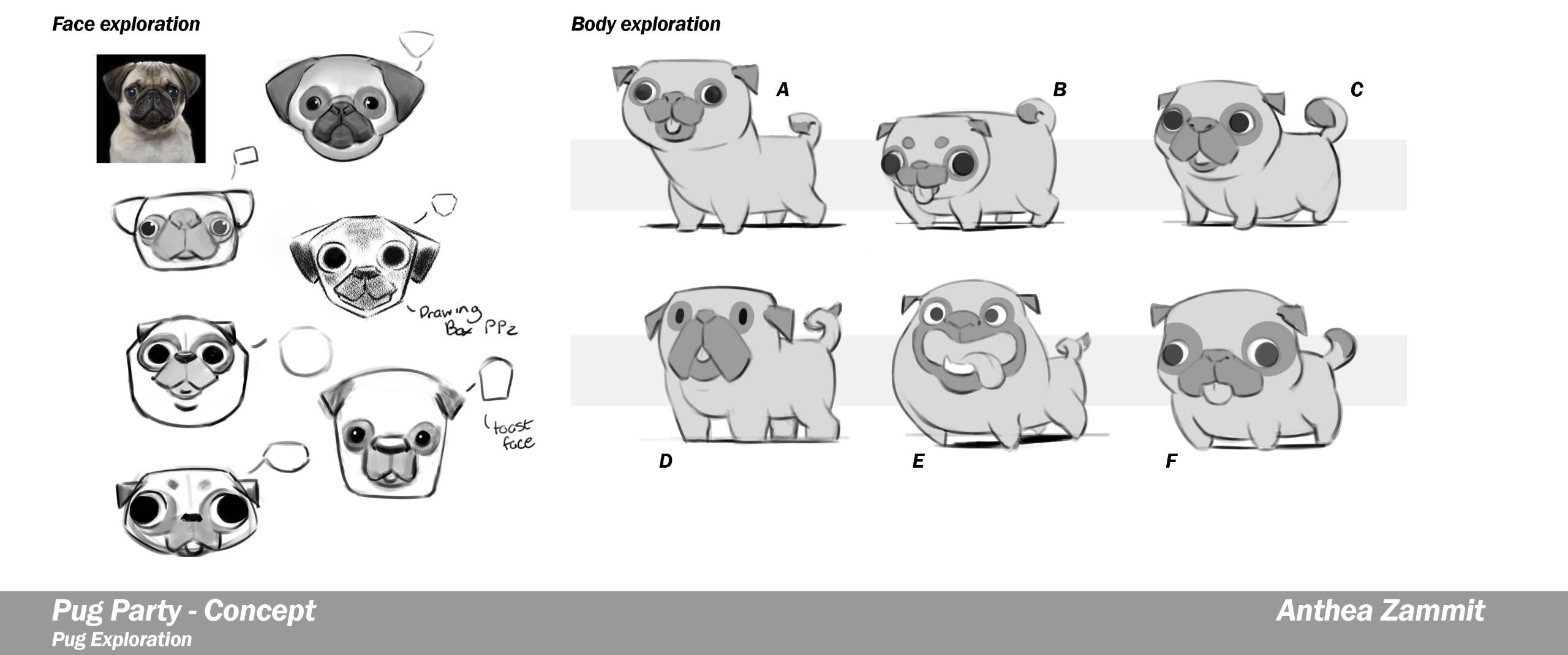 Project: Pug Party Sketches
