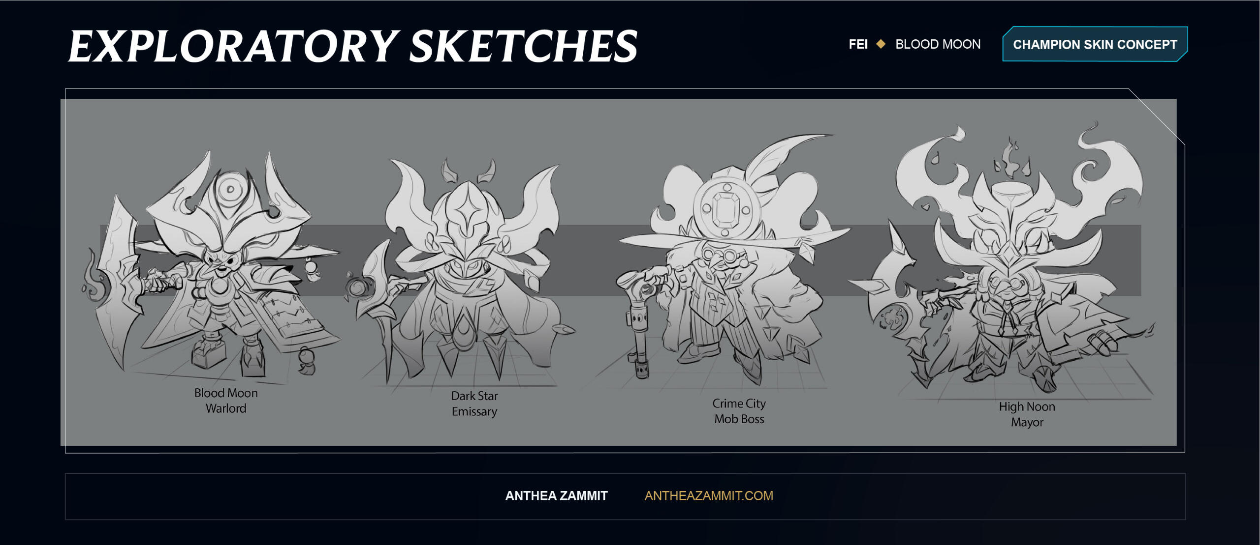 Fan Skin: Blood Moon Fei Sketches