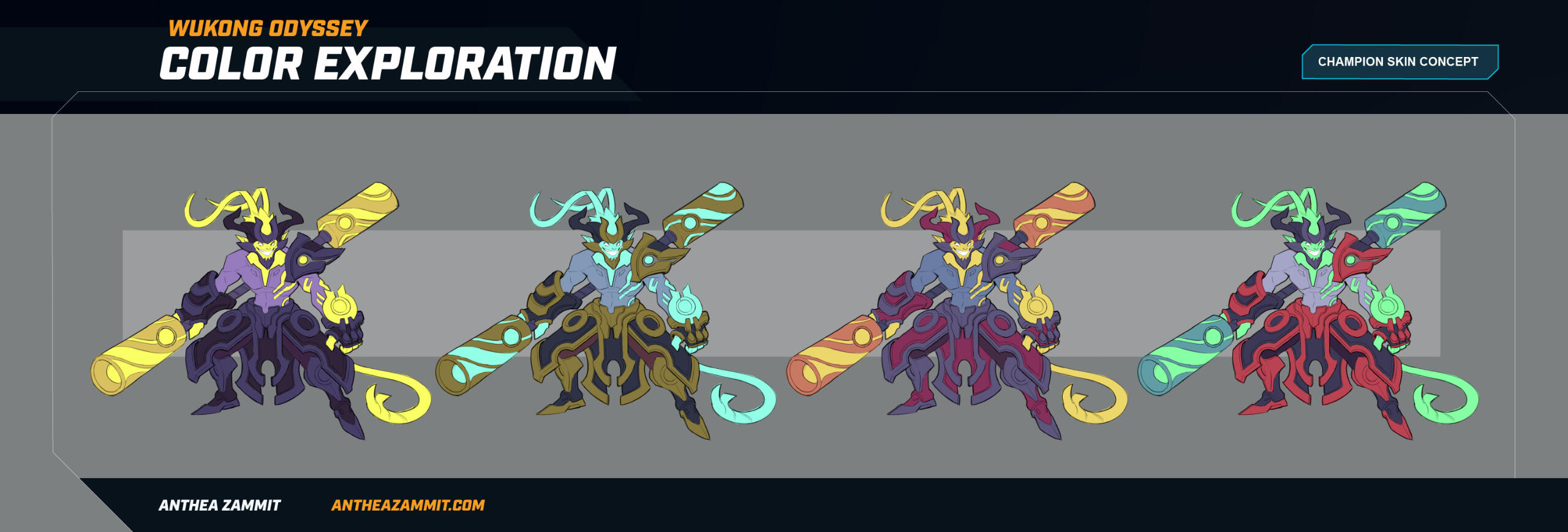 LOL Fan Skin: Odyssey Wukong Colors